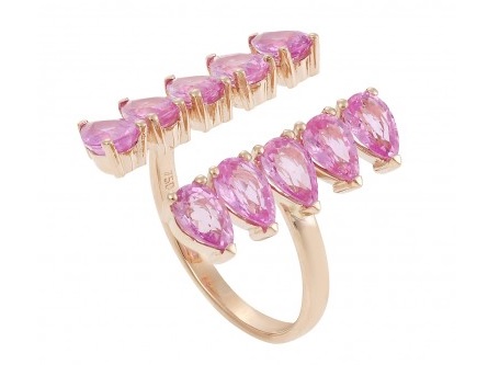 18K Rose Gold Ring With Pink Sapphires