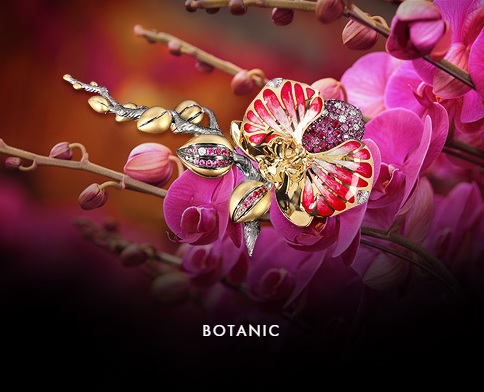 BOTANIC The real precious flowers are blossoming in Mousson Atelier! Our jewelers have used various techniques of metal working, stone setting and Mousson Atelier very own brand style of enamel treatment to create this exquisite jewelry collection. The multiple layers add volume to the jewelry pieces and make them look even more realistic. This bouquet of flowers will bring you a flavor of summer and delight you and your loved ones for many seasons and years.