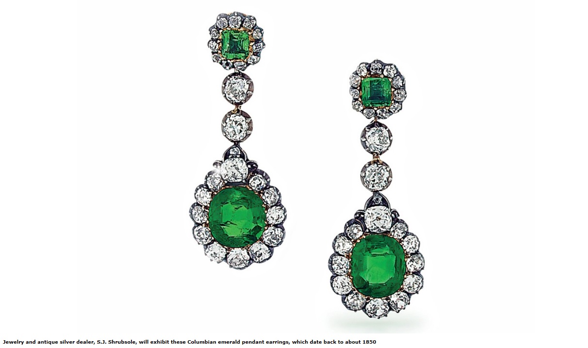 Columbian emerald pendant earrings
