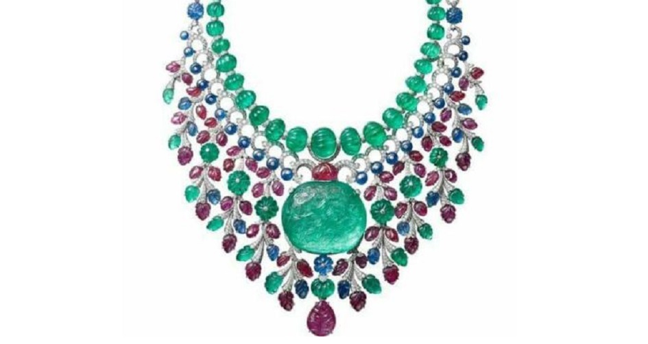 A Gorgeous Cartier High Jewelry Gemstone Platinum Necklace
