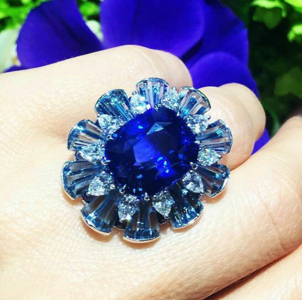 A Gorgeous Sapphire and Aquamarine Ring by Van Cleef & Arpels