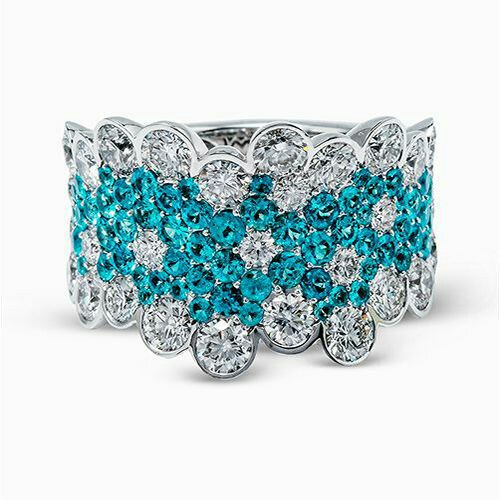 A Gorgeous Paraiba Tourmaline and Diamond Bracelet