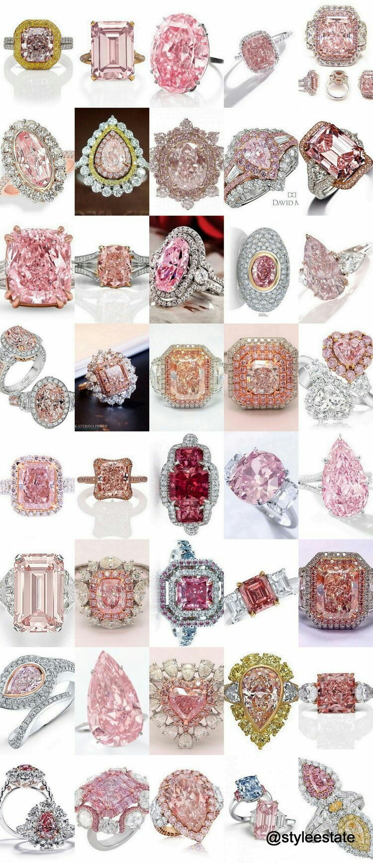 Fifty Fancy Pink Diamond Rings at The Private Collection