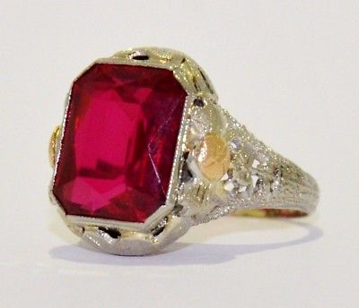 Gorgeous 14K White Gold Ruby Ring 
