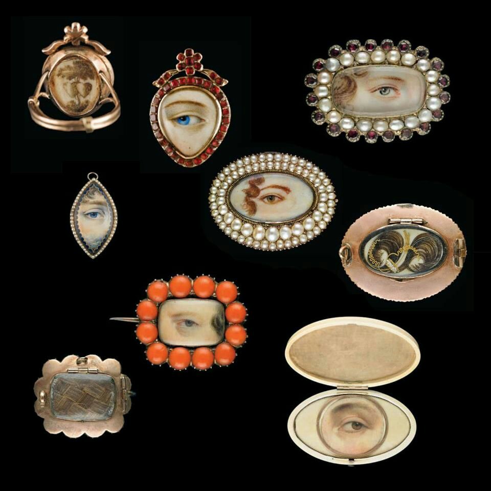 Eye miniatures from the late 18th century and early 29th century.