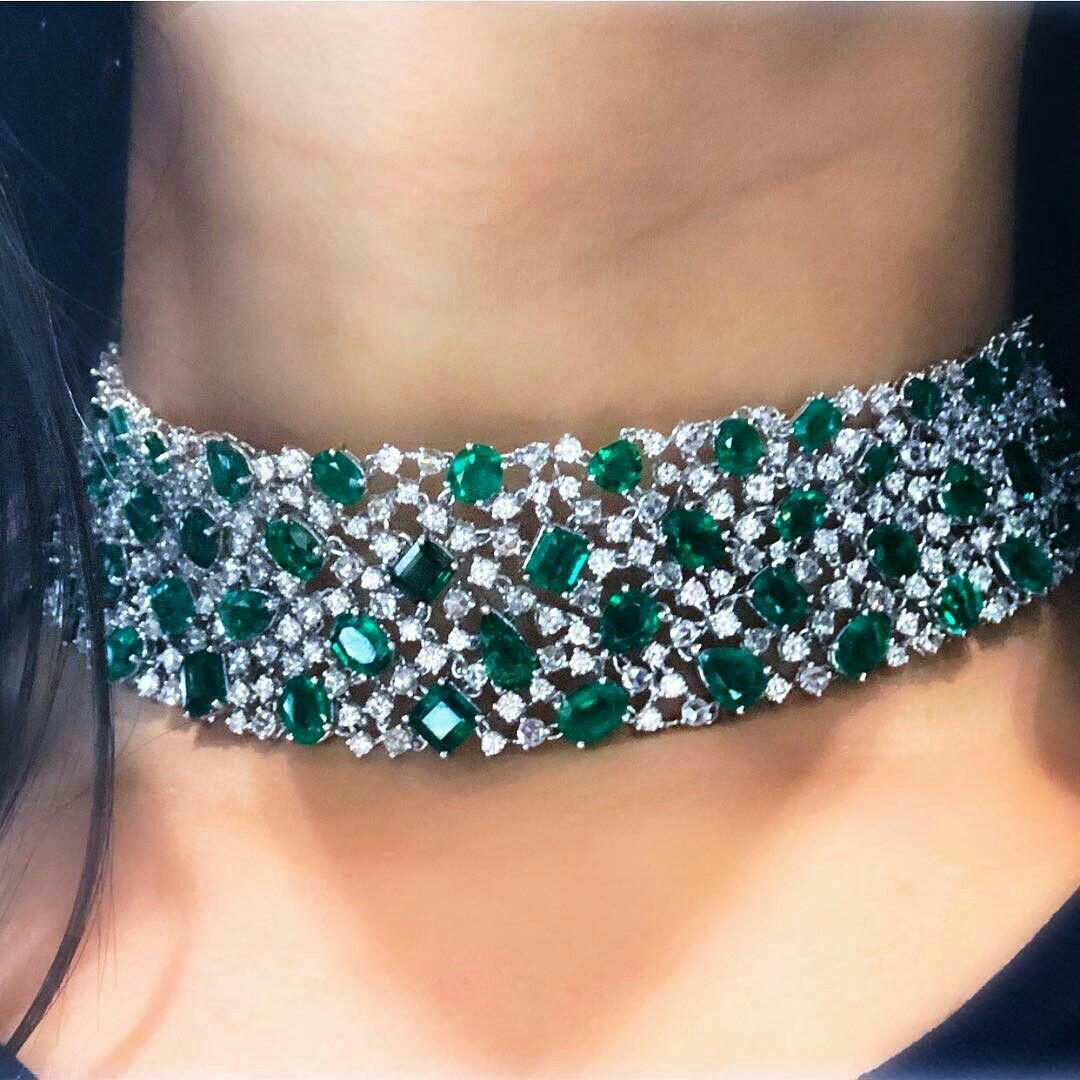 Emerald and Diamond Choker Necklace