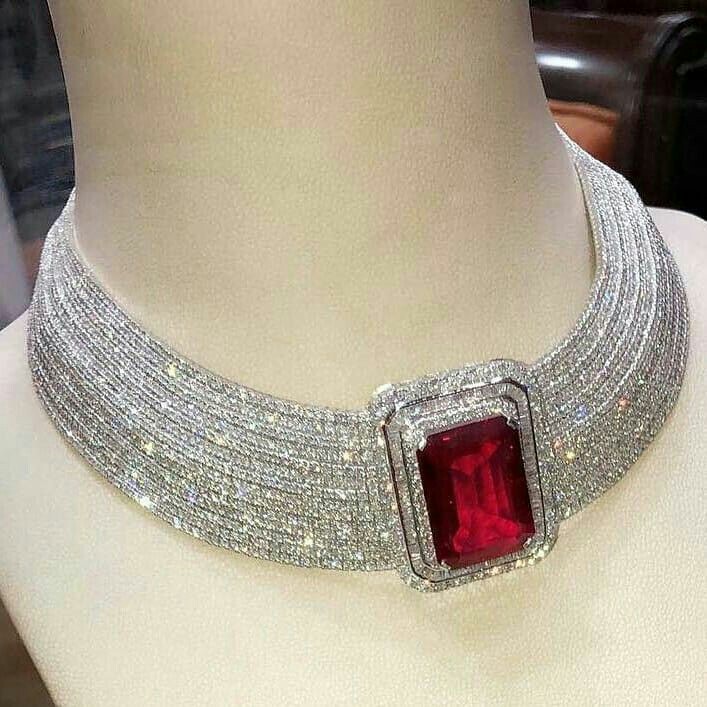 Ruby and Diamond Choker Necklace