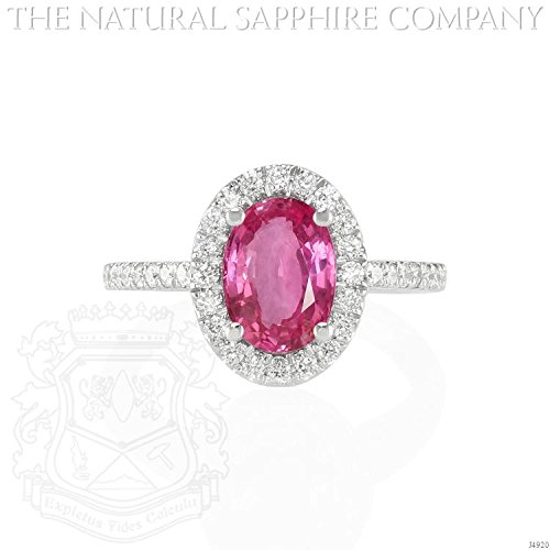 1.71ct. Natural Pink Sapphire Ring with pave 0.46ct. total.