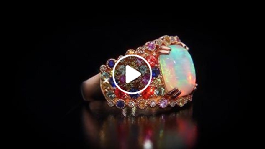 Opal and Sapphire Ring by LeVian