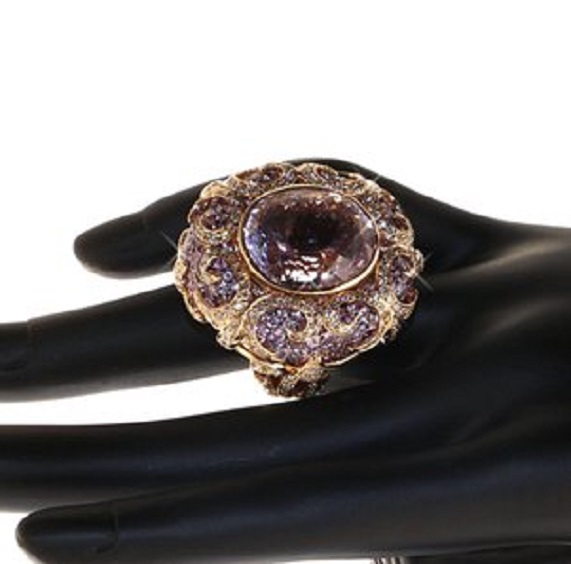 Zorab Creation Monarch 34.05 Carat Kunzite Spodumene Pink Sapphire Diamond Ring $19,800
