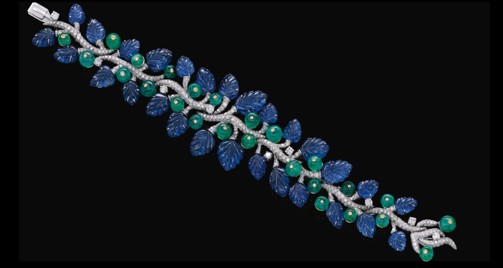 Sapphire, emerald and diamond bracelet, Bulgari
