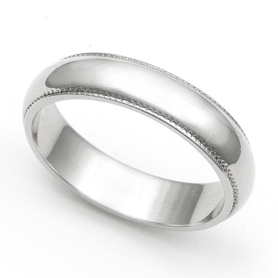 Milgrain Wedding Ring 4.5mm 14K Gold