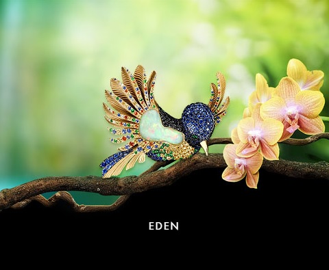 EDEN Many extraordinary and breathtaking creatures inhabit our Garden of Eden. Precious gemstones and metals make them all the more special. Perhaps you will decide to take one of these magical inhabitants of Eden home with you.