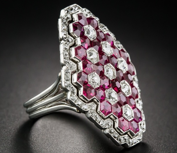 Magnificent Art Deco Ruby and Diamond Ring
