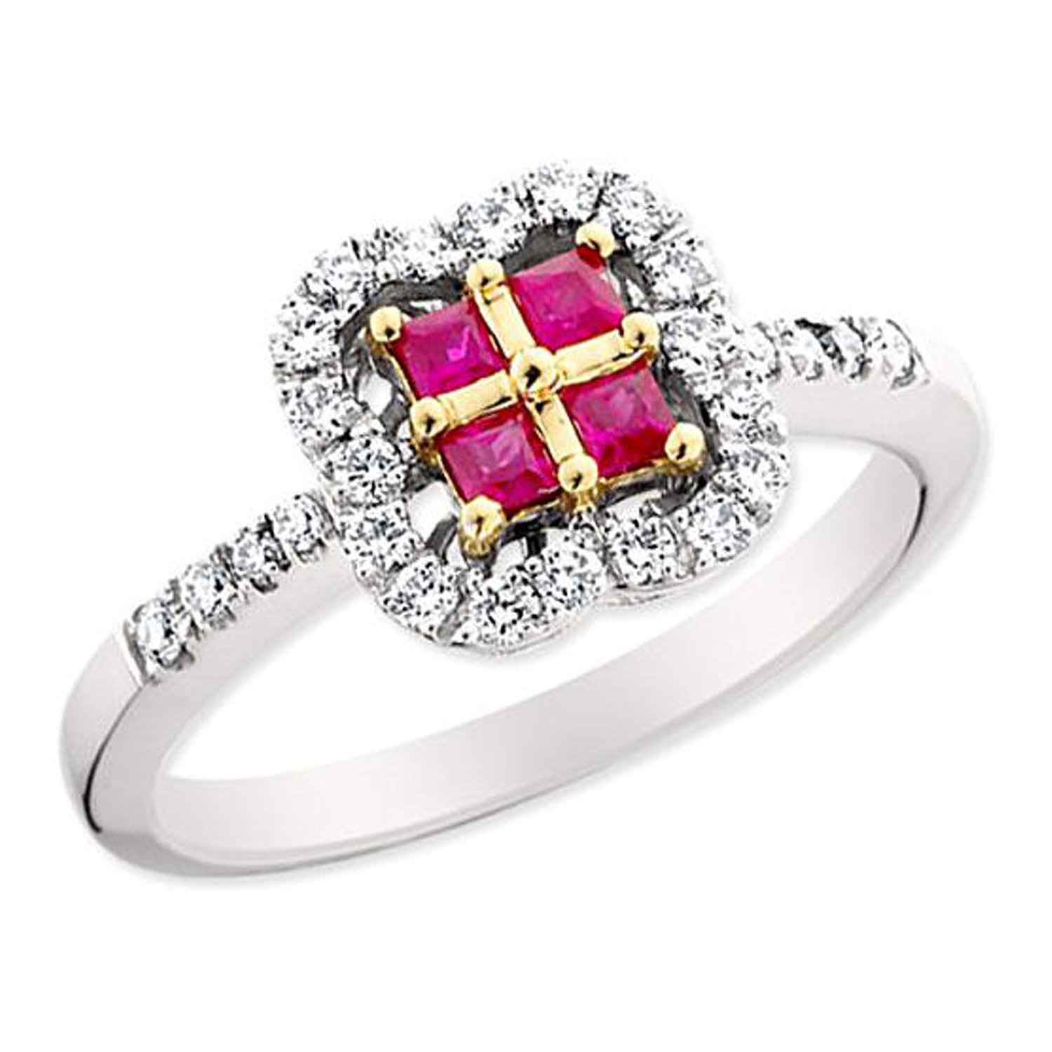 18kt Two-Tone Gold Ruby and Diamond Ring