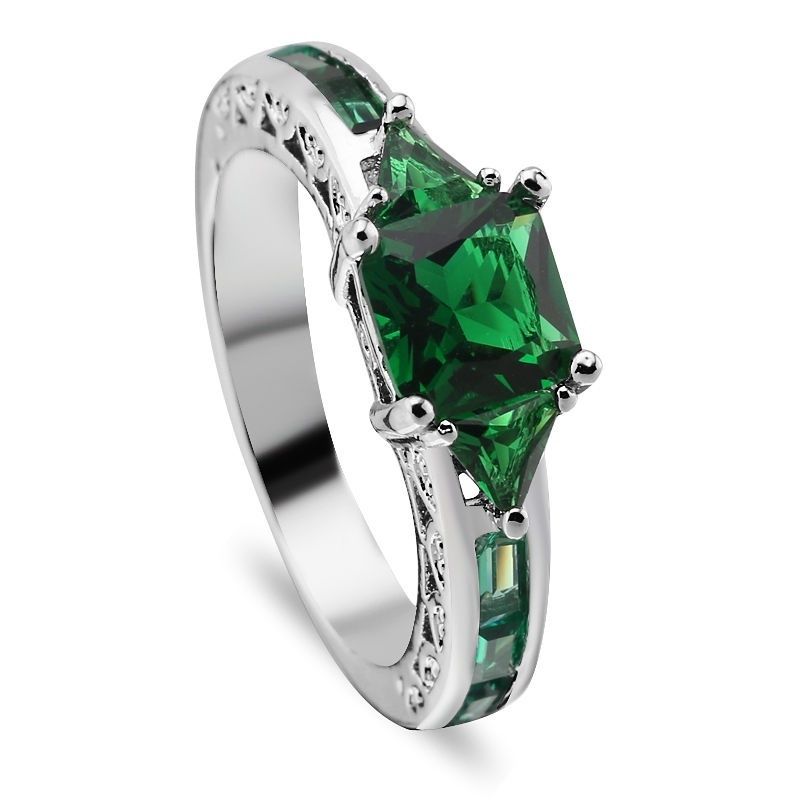 Emerald Sterling Silver Ring