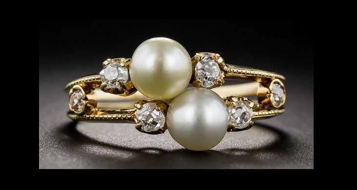 Antique Natural Pearl and Diamond Two-in-One Ring, 19th-century Victorian treasure
