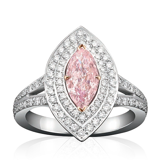 Double Vintage Pink Diamond Ring by Boodles