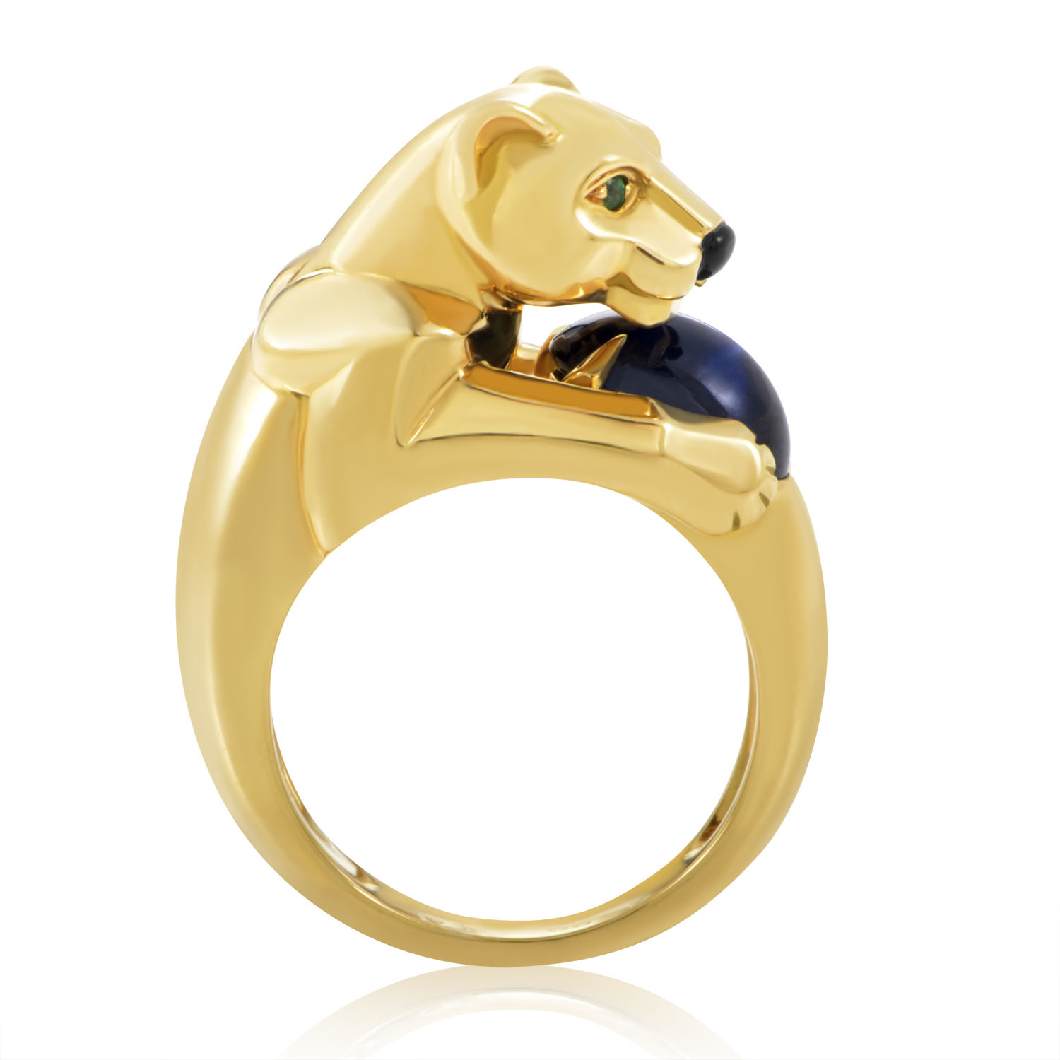 Cartier Panthere 18K Yellow Gold Sapphire Ring