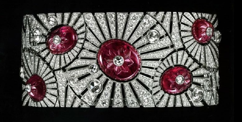Ruby, diamond and onyx bracelet by Cartier