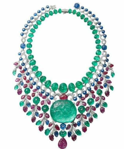 A Gorgeous Cartier High Jewelry Gemstone Platinum Necklace