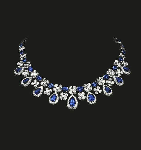 Sapphire and Diamond Necklace Magnificent diamond and sapphire necklace reflecting the beauty of nature. Sapphires 59.40 cts Diamonds 25.56 cts