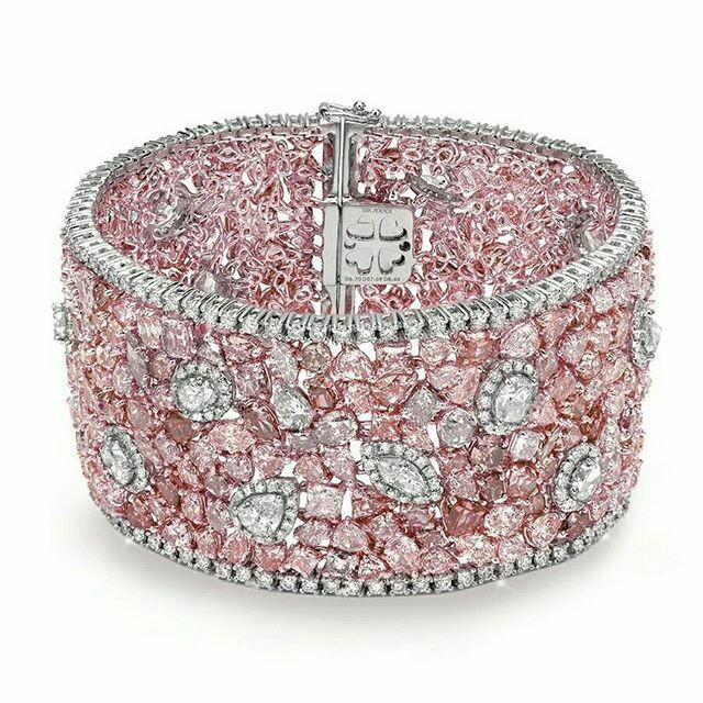 Pink and White Diamond Bracelet