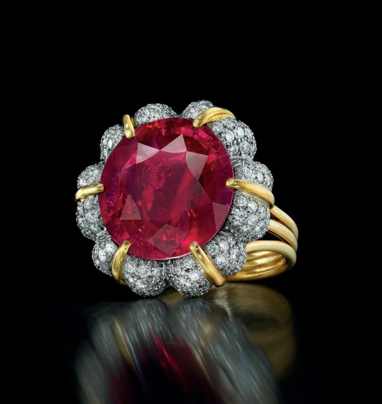 Jubilee Ruby, 15.99 carat Burmese ruby and diamond ring by Verdura