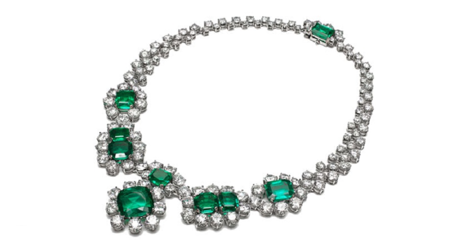 Emerald and Diamond Necklace by Bayco Jewelry