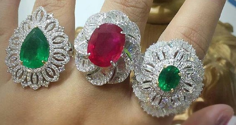 Emerald and Ruby Rings