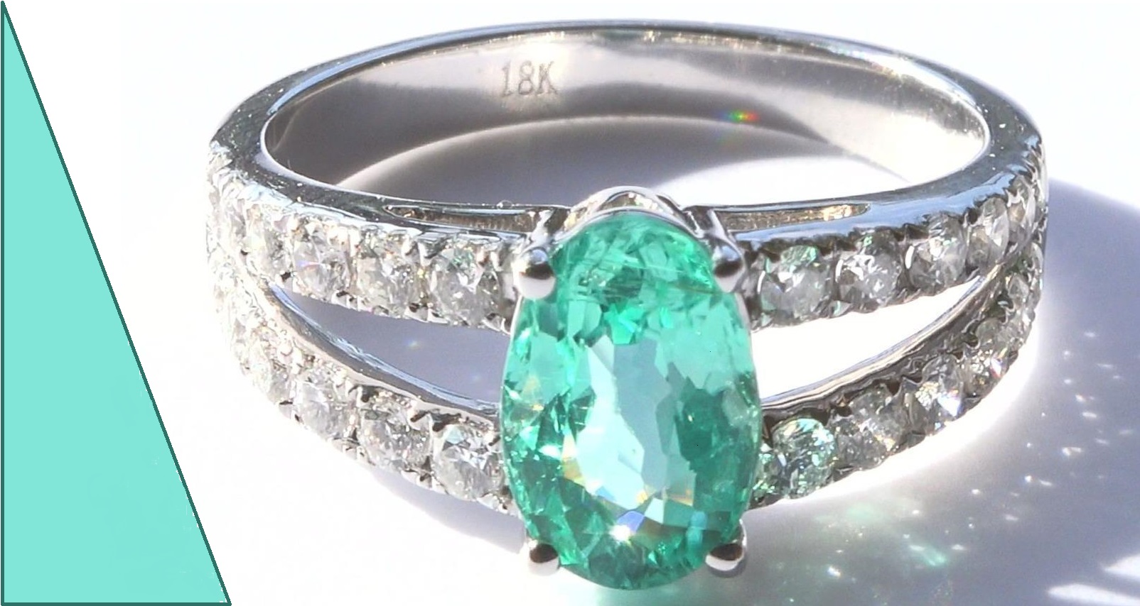 GIA Natural Blue Green Paraiba Tourmaline Diamond 18k White Gold Ring 2.61 TCW