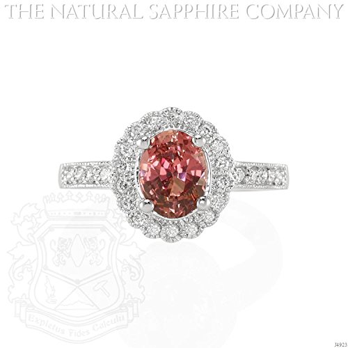 1.81ct. Natural Untreated Rose Sapphire Ring with pave 0.26ct. total.