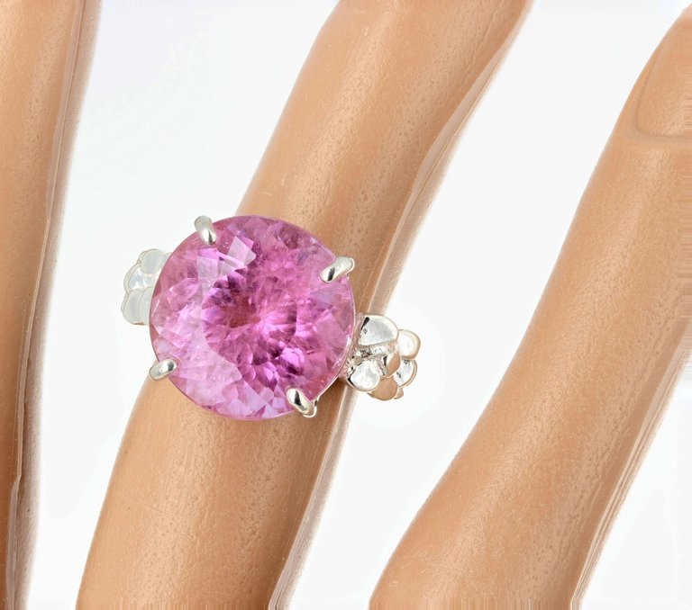 13.5 Carat Pinky Kunzite Sterling Silver Ring $980