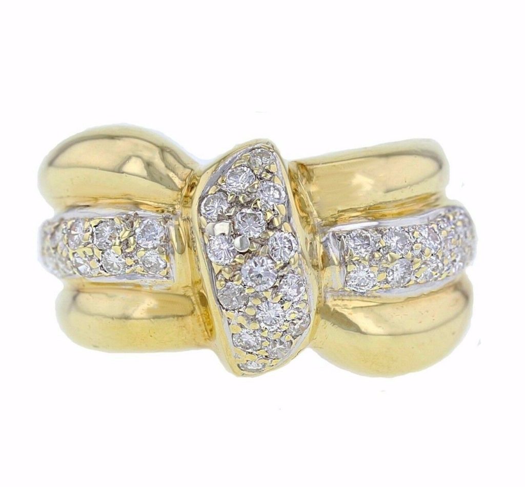 18k Yellow Gold 1.00ctw Round Natural Diamonds Ring