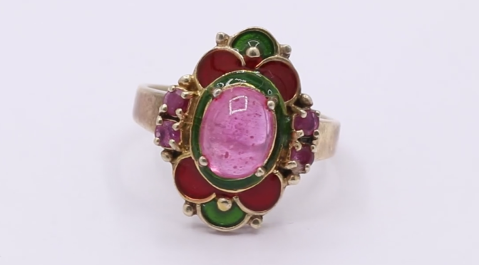 Natural Ruby Cabochon Ring 925 Sterling Silver Ring