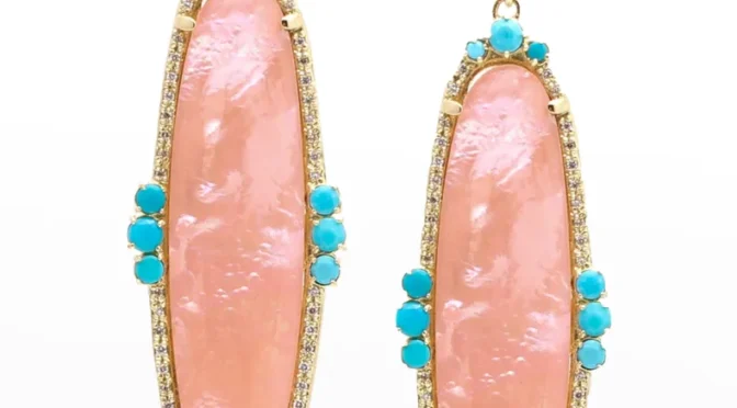 Armenta Sueno Coral with Mother-of-Pearl and Turquoise Oval Earrings