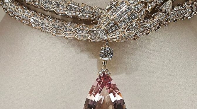 Pink Spinel and Diamond Serpenti Necklace by Bulgari