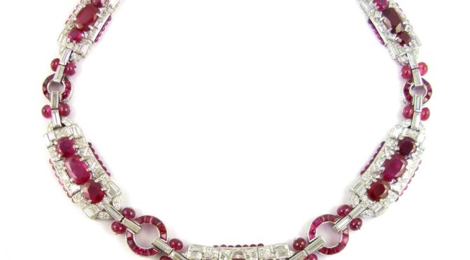 1930s Burmese Ruby and Diamond Necklace by Cartier