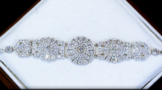 4.48ct Diamond and Platinum Bracelet Art Deco Vintage Circa 1940